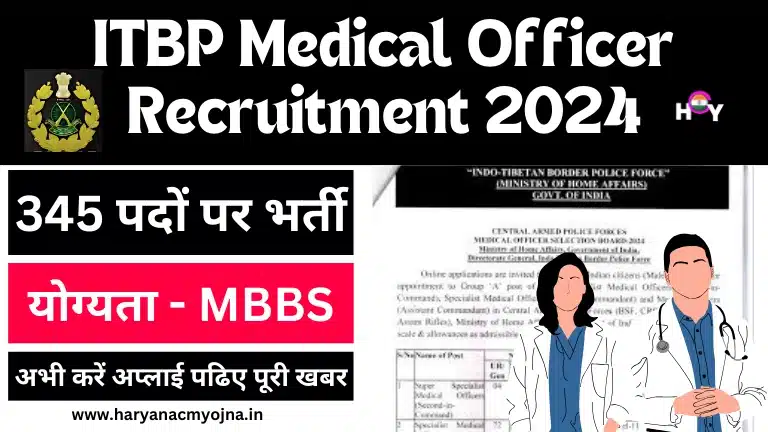 ITBP Medical Officer Recruitment 2024