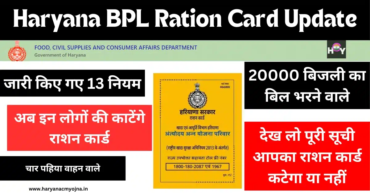 Haryana BPL Ration Card Update